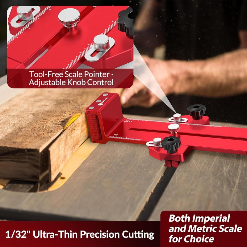 Gohelper Thin Rip Jig Safety One Way Roller Bearing 3 Pulleys Table Saw Jig Guide for Repetitive Narrow Strip Cuts, Fits 3/8" x 3/4" T Slot & U Slot, 1/4" x 3/8" T-Slot, For Table Saw, Band Saw & Router Table - Image 5